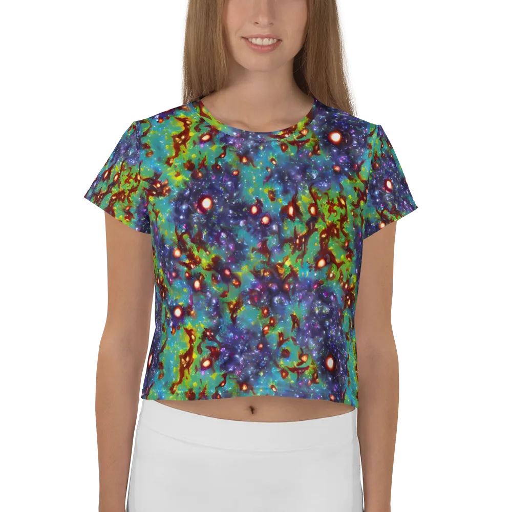 Bioluminescent Wilds on Crop Tee — Front