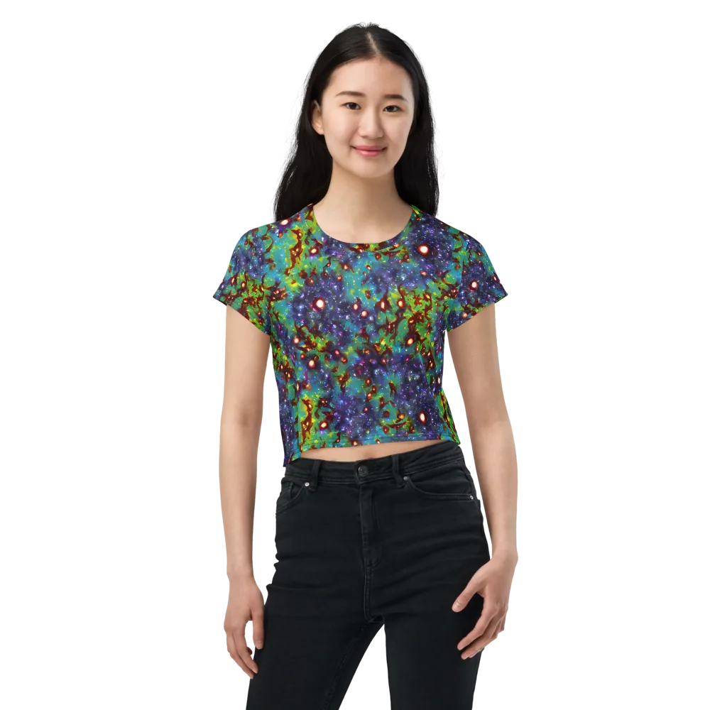 Bioluminescent Wilds on Crop Tee — Front