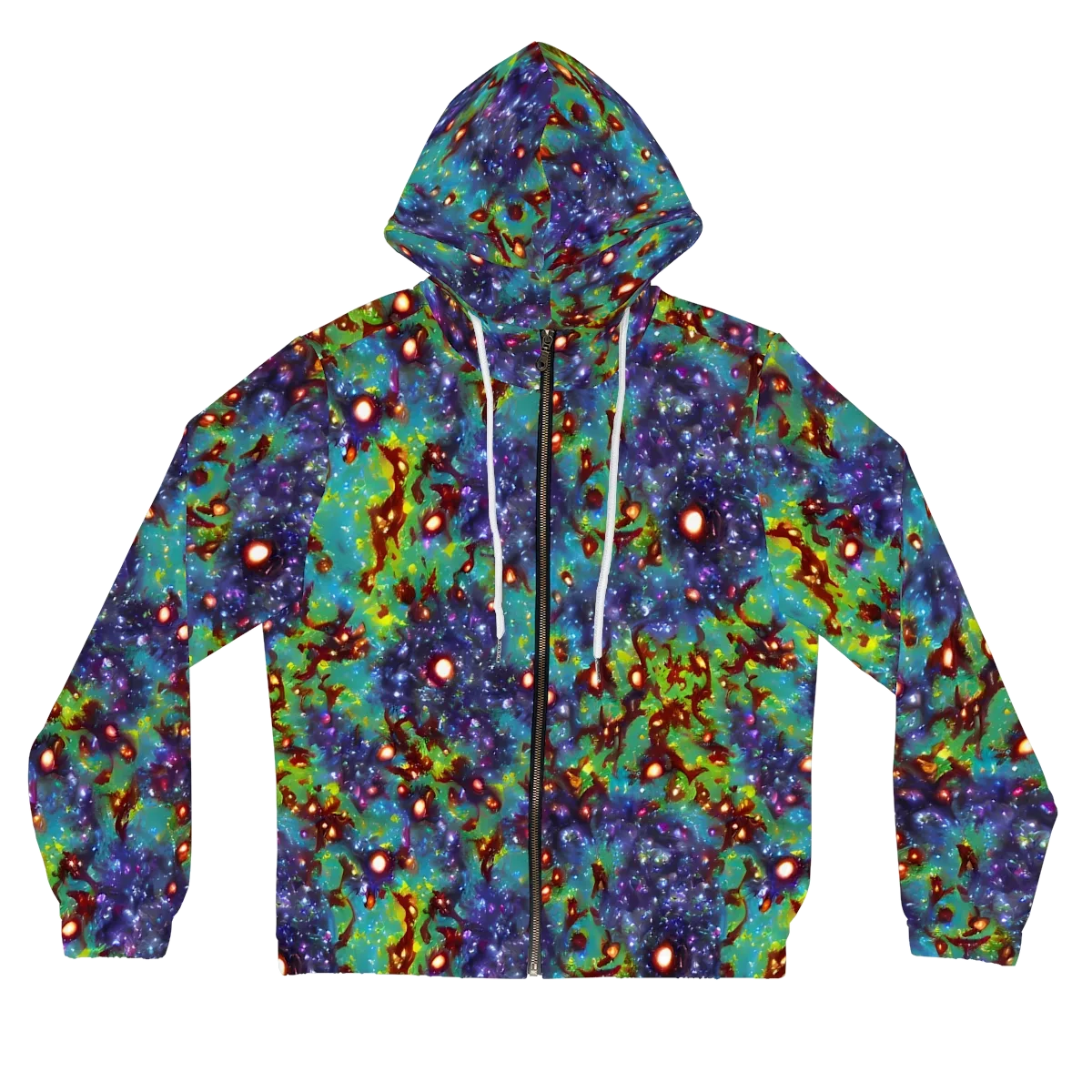 Bioluminescent Wilds on Women's Full-Zip Hoodie — Front