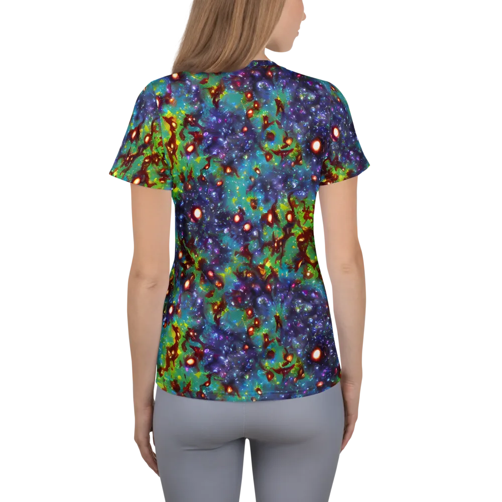 Bioluminescent Wilds on Women's Athletic T-Shirt — Back