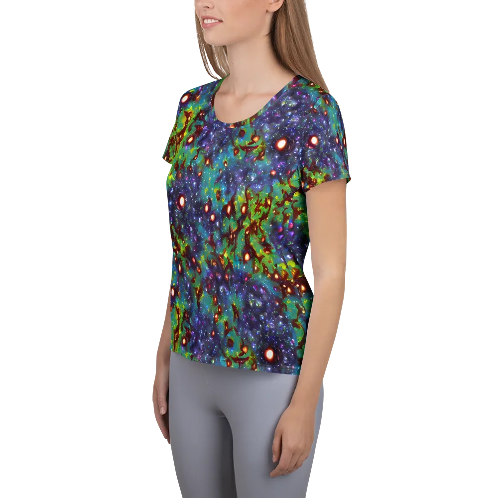 Bioluminescent Wilds on Women's Athletic T-Shirt — Left
