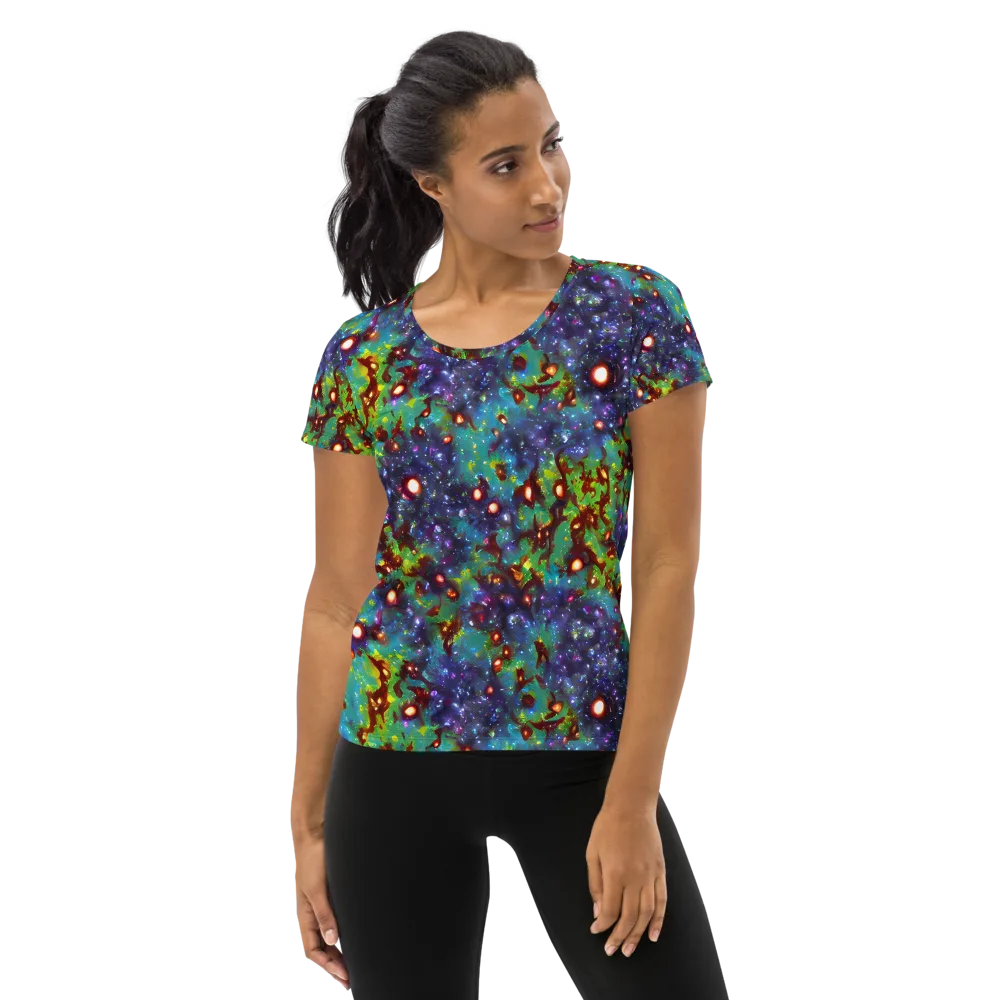 Bioluminescent Wilds on Women's Athletic T-Shirt — Front