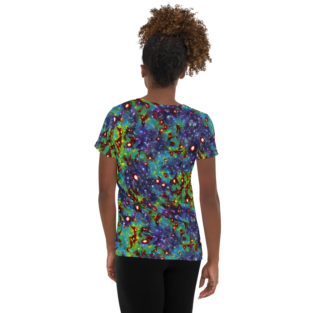 Bioluminescent Wilds on Women's Athletic T-Shirt — Back