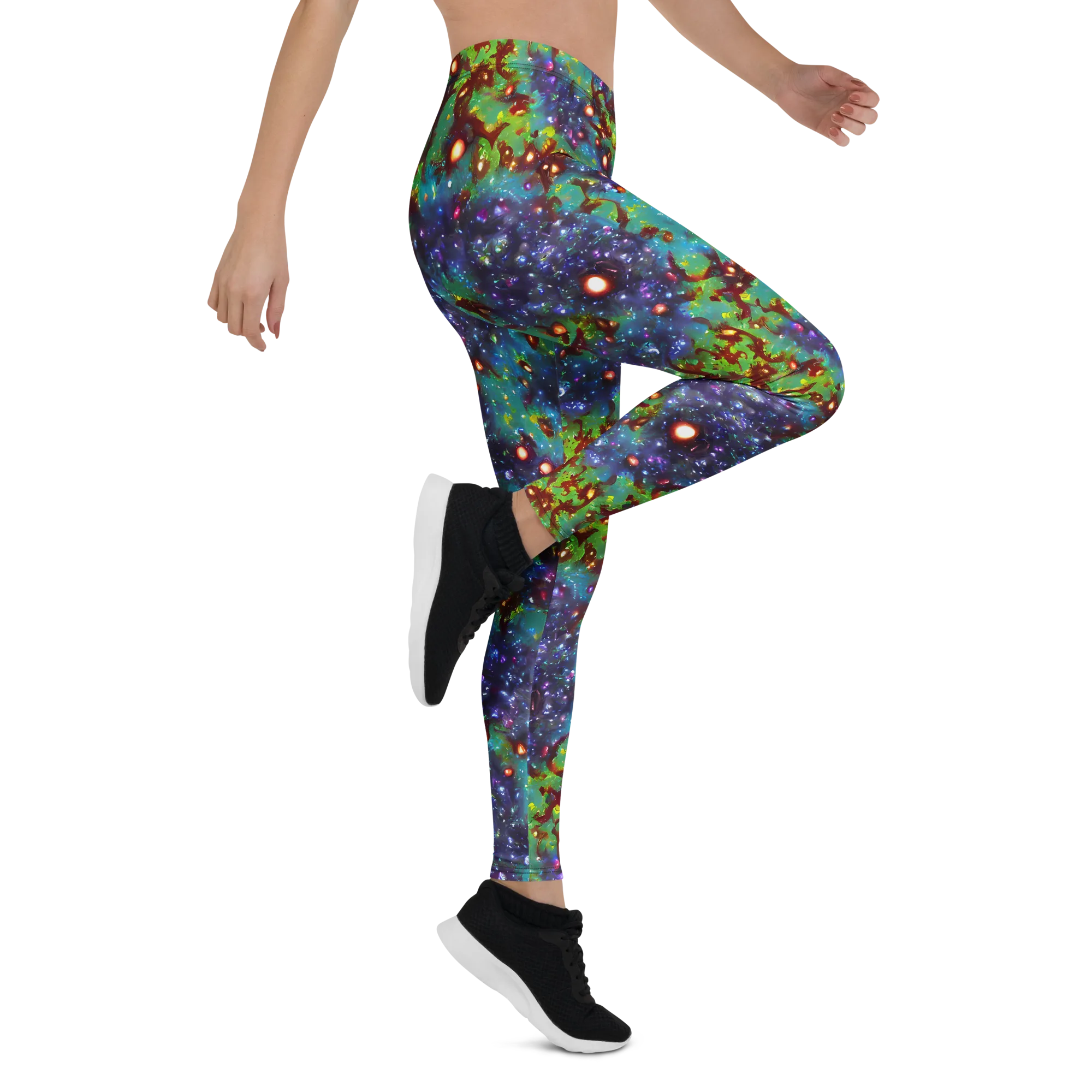 Bioluminescent Wilds on Leggings — Right