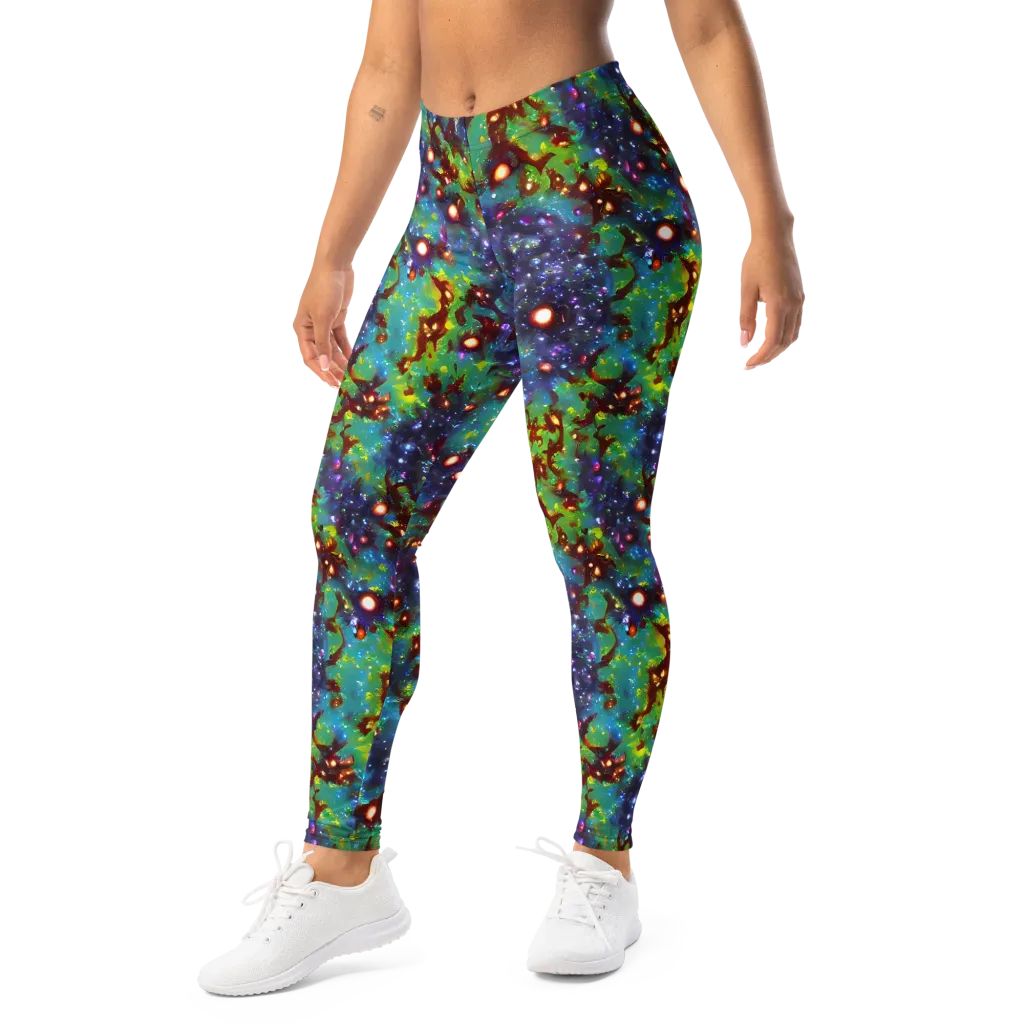 Bioluminescent Wilds on Leggings — Left Front