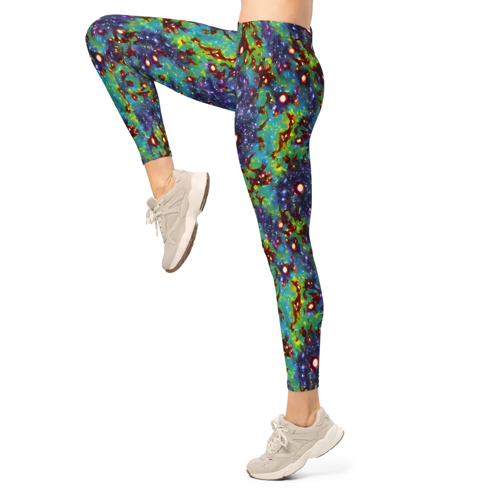 Bioluminescent Wilds on Leggings — Left