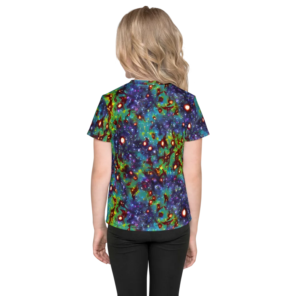 Bioluminescent Wilds on Kids Crew Neck T-Shirt — Back