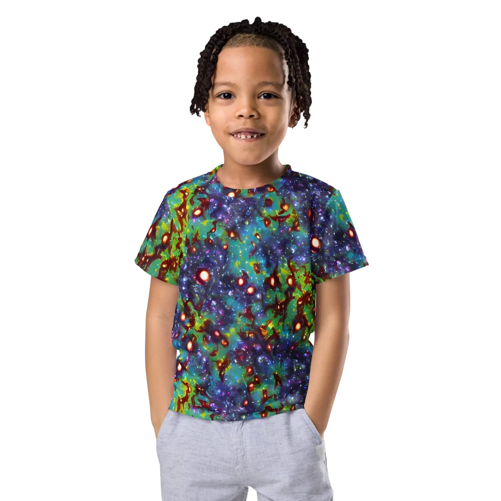 Bioluminescent Wilds on Kids Crew Neck T-Shirt — Front