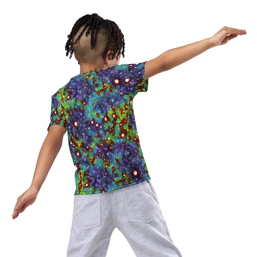 Bioluminescent Wilds on Kids Crew Neck T-Shirt — Back