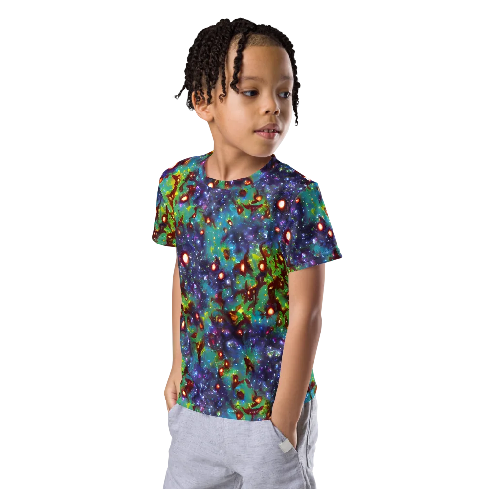 Bioluminescent Wilds on Kids Crew Neck T-Shirt — Left Front