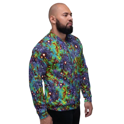 Bioluminescent Wilds on a Bomber Jacket