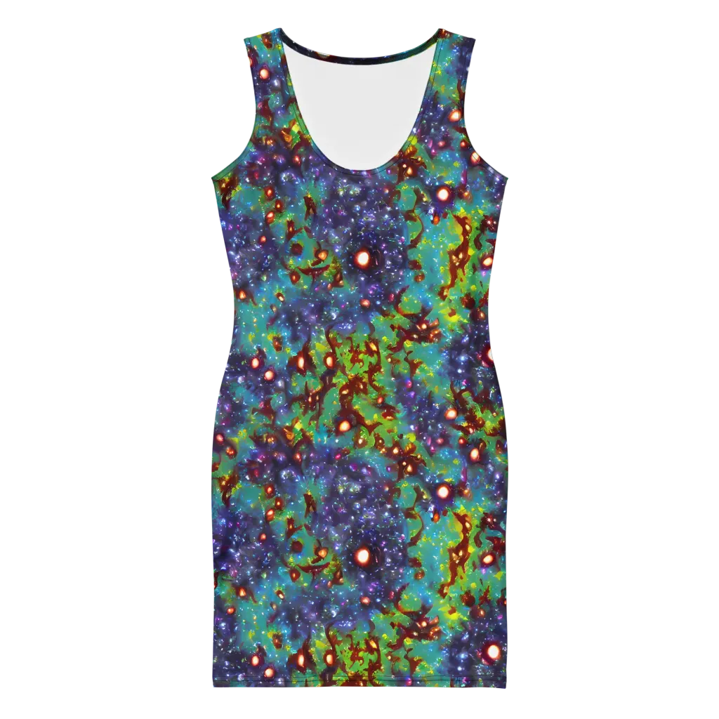 Bioluminescent Wilds on Bodycon Dress — Front