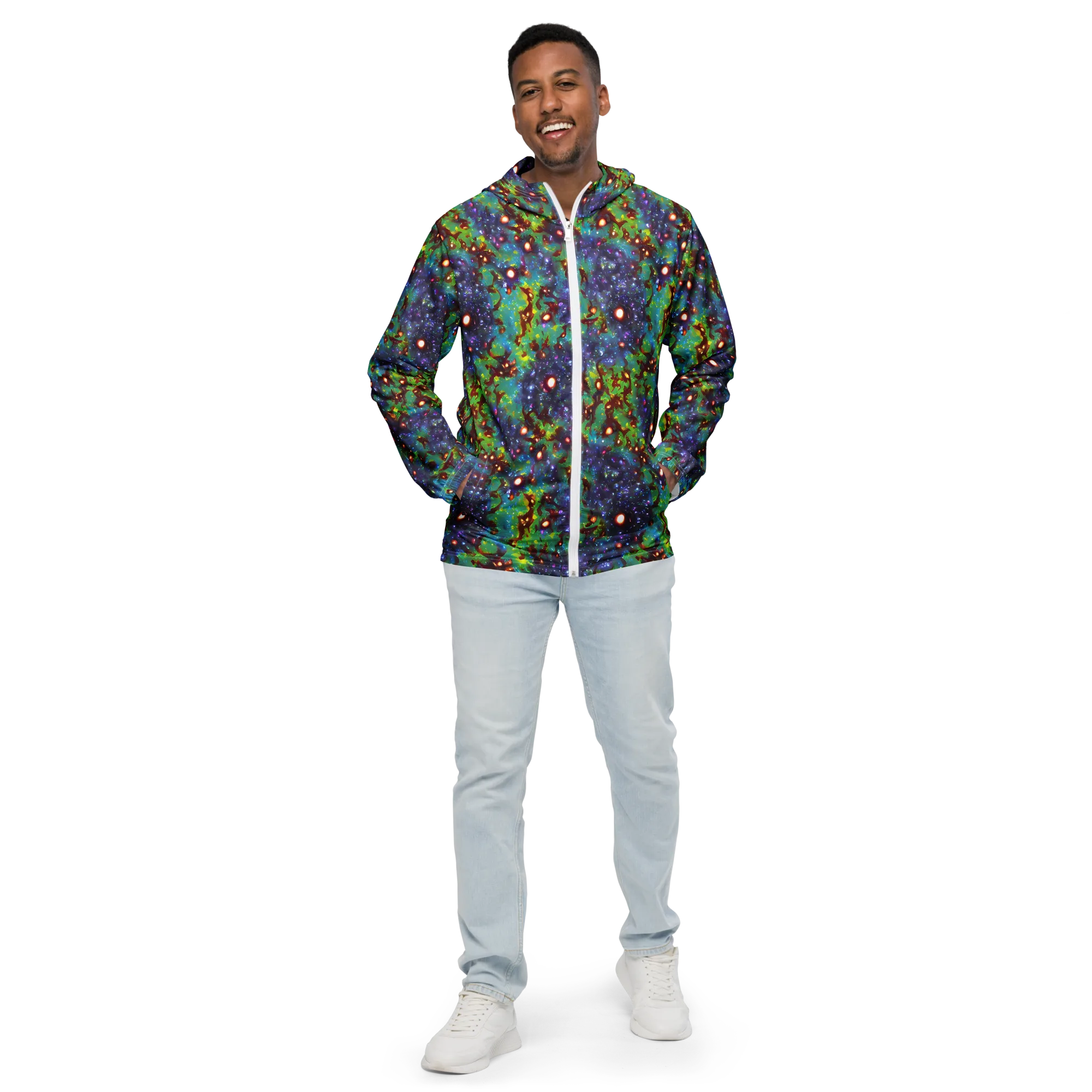 Bioluminescent Wilds on Men's Windbreaker — Front