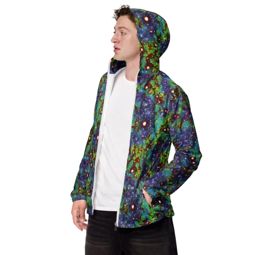 Bioluminescent Wilds on a Men's Windbreaker