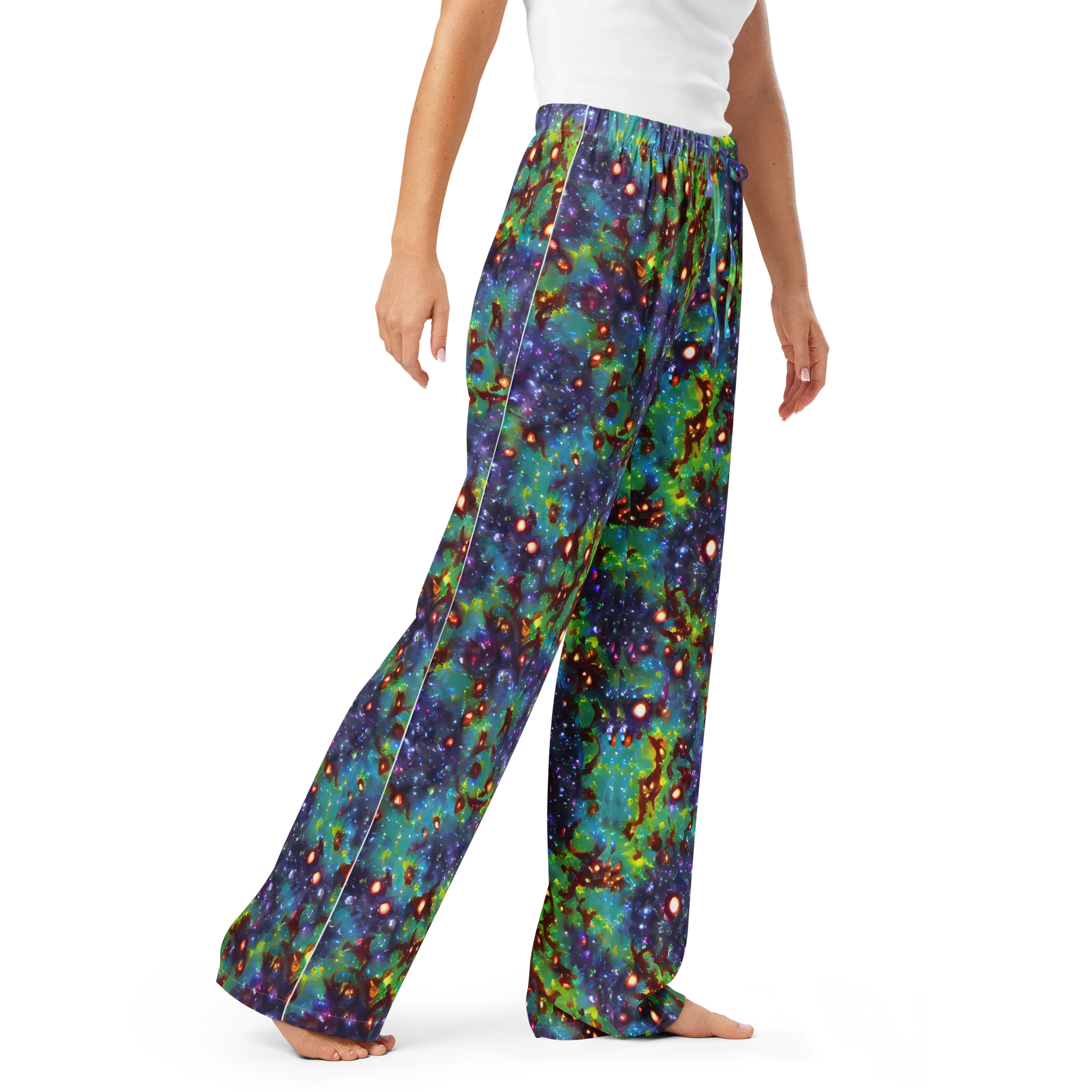 Bioluminescent Wilds on Women's Pajama Pants — Right Front