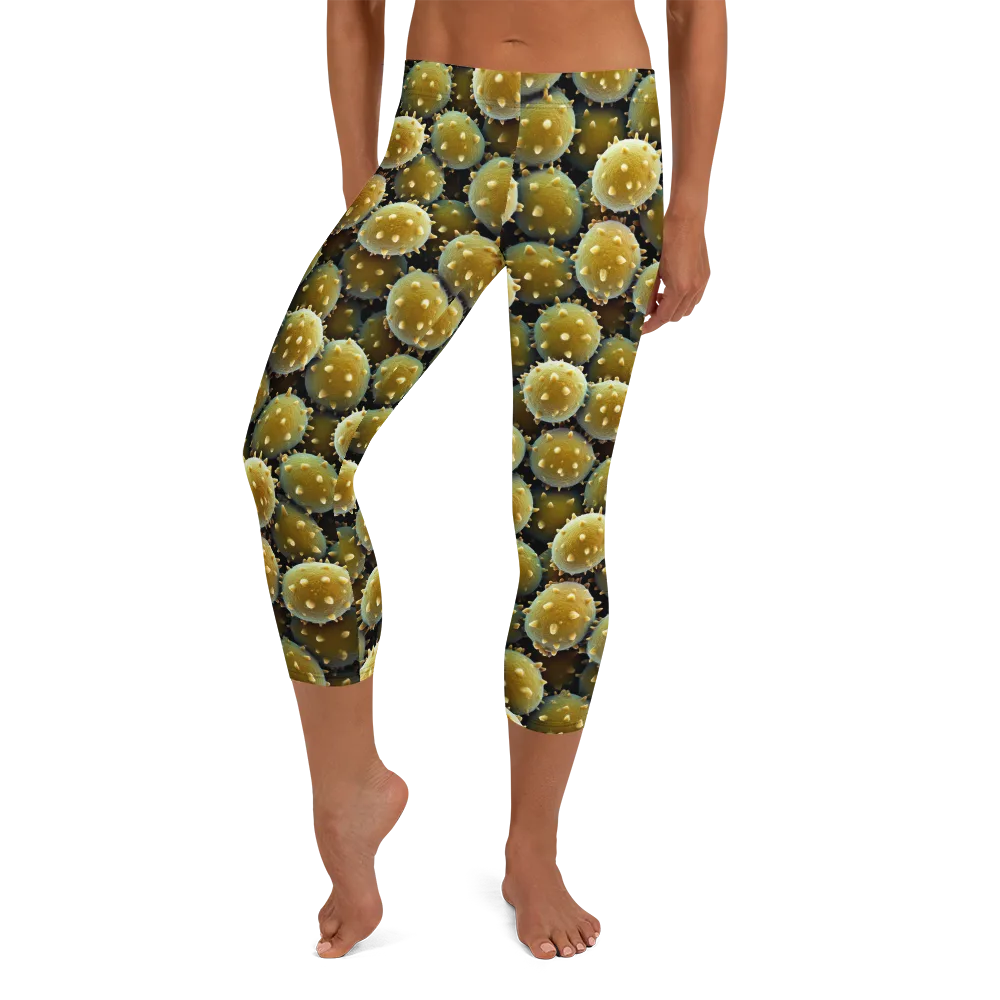 Golden Spore on Capri Leggings — Front