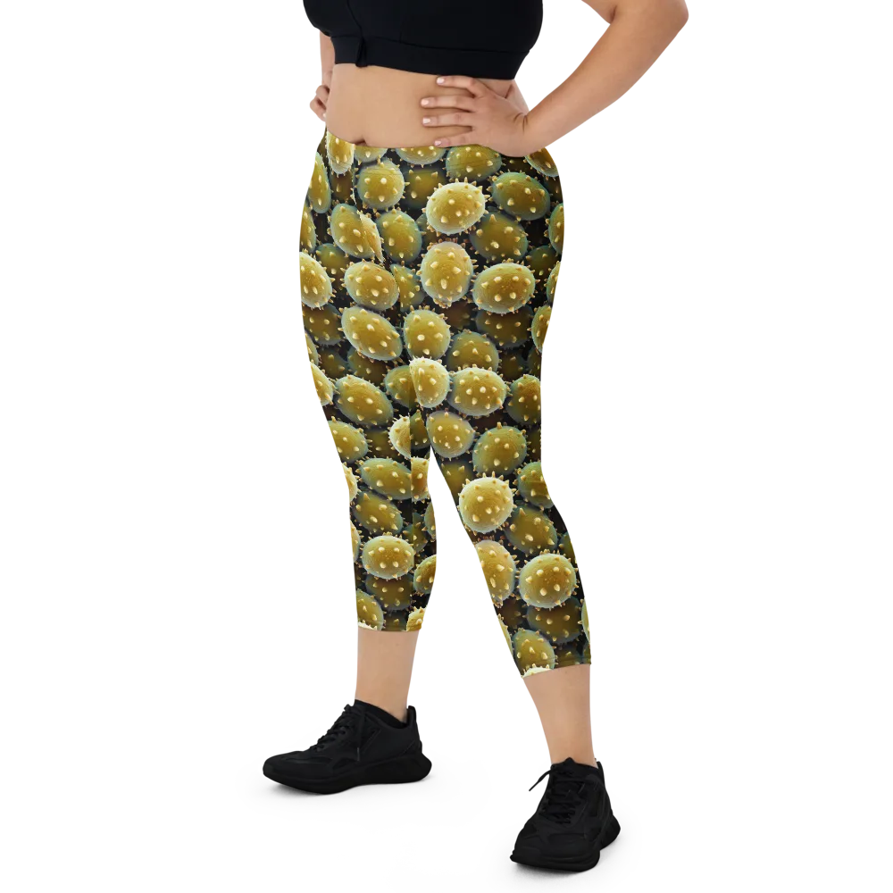 Golden Spore on Capri Leggings — Front