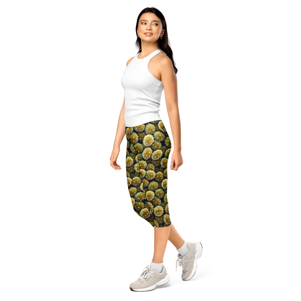 Golden Spore on Capri Leggings — Left Front