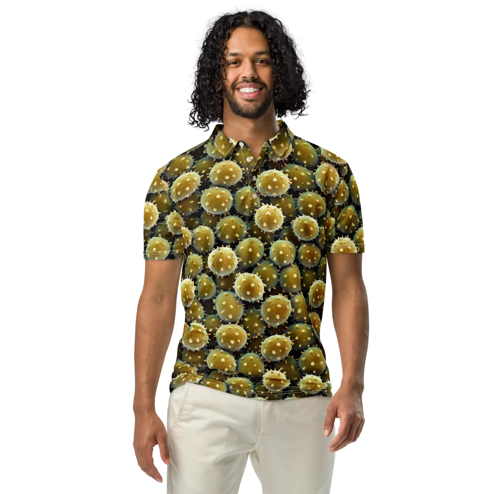 Golden Spore on Men's Slim Fit Polo Shirt — Front