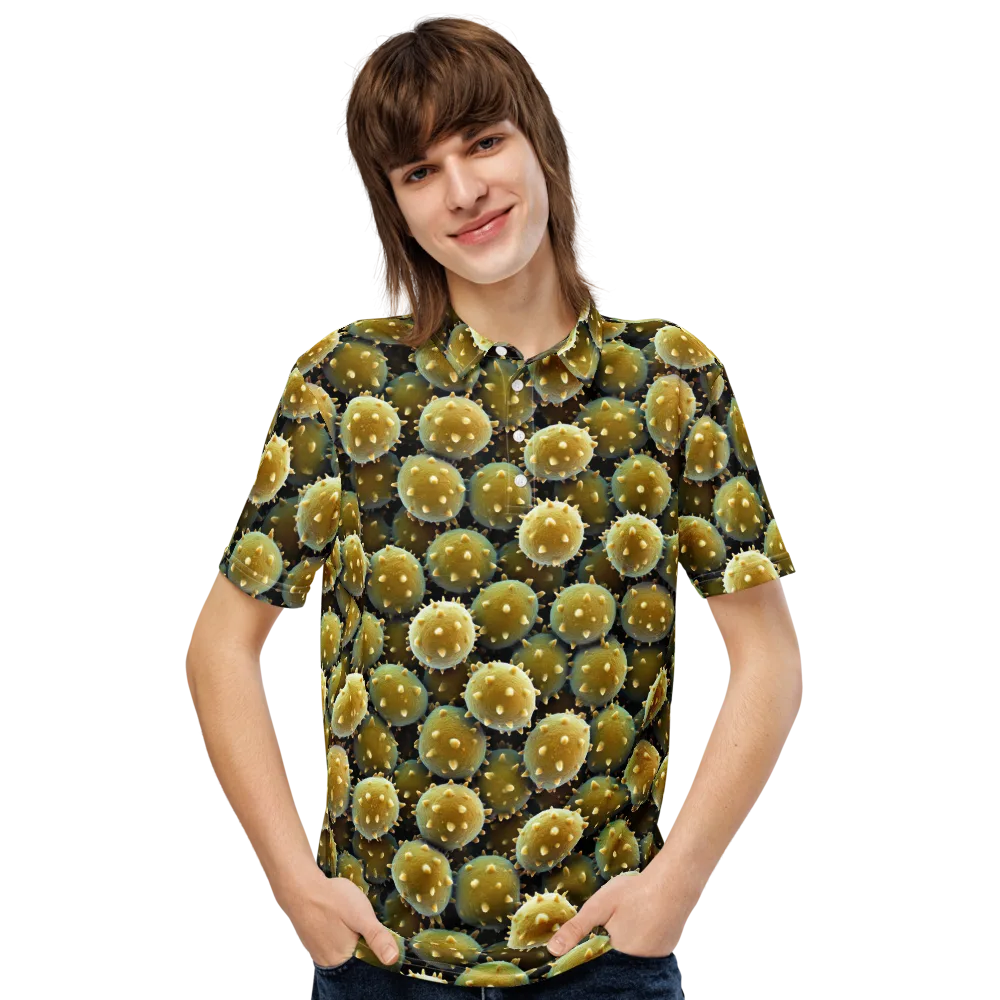 Golden Spore on Men's Slim Fit Polo Shirt — Front