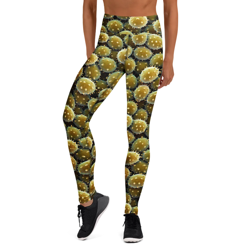 Golden Spore on Yoga Leggings — Front