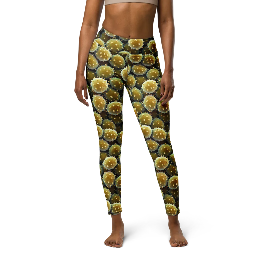 Golden Spore on Yoga Leggings — Front