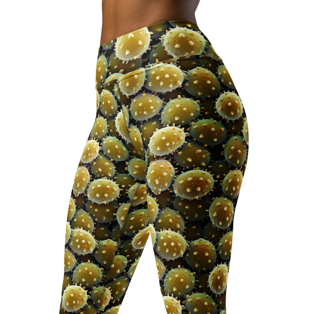 Golden Spore on Yoga Leggings — Left Front