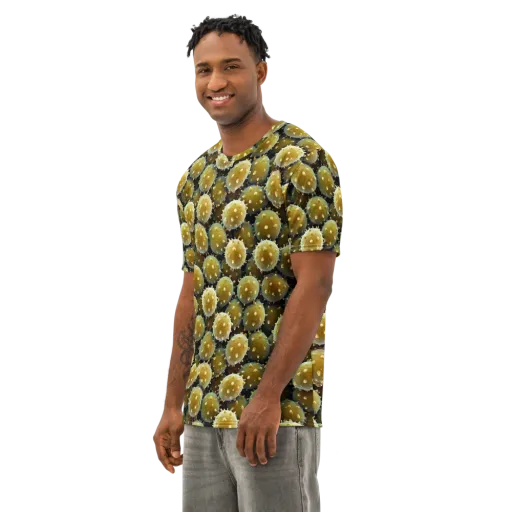 Golden Spore on a Men's Cotton Crew Neck T-Shirt