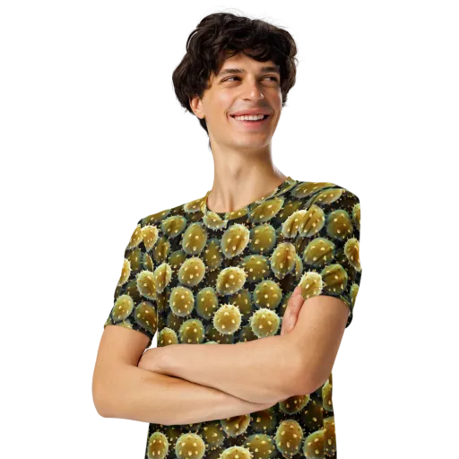 Golden Spore on a Men's Crew Neck T-Shirt