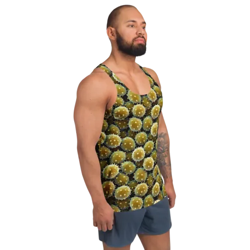 Golden Spore on a Men's Tank Top