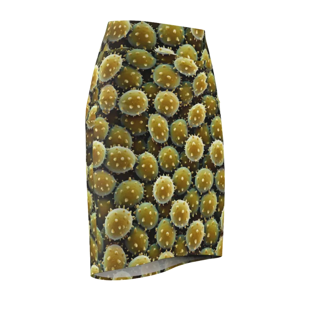 Golden Spore on Pencil Skirt — Front Side