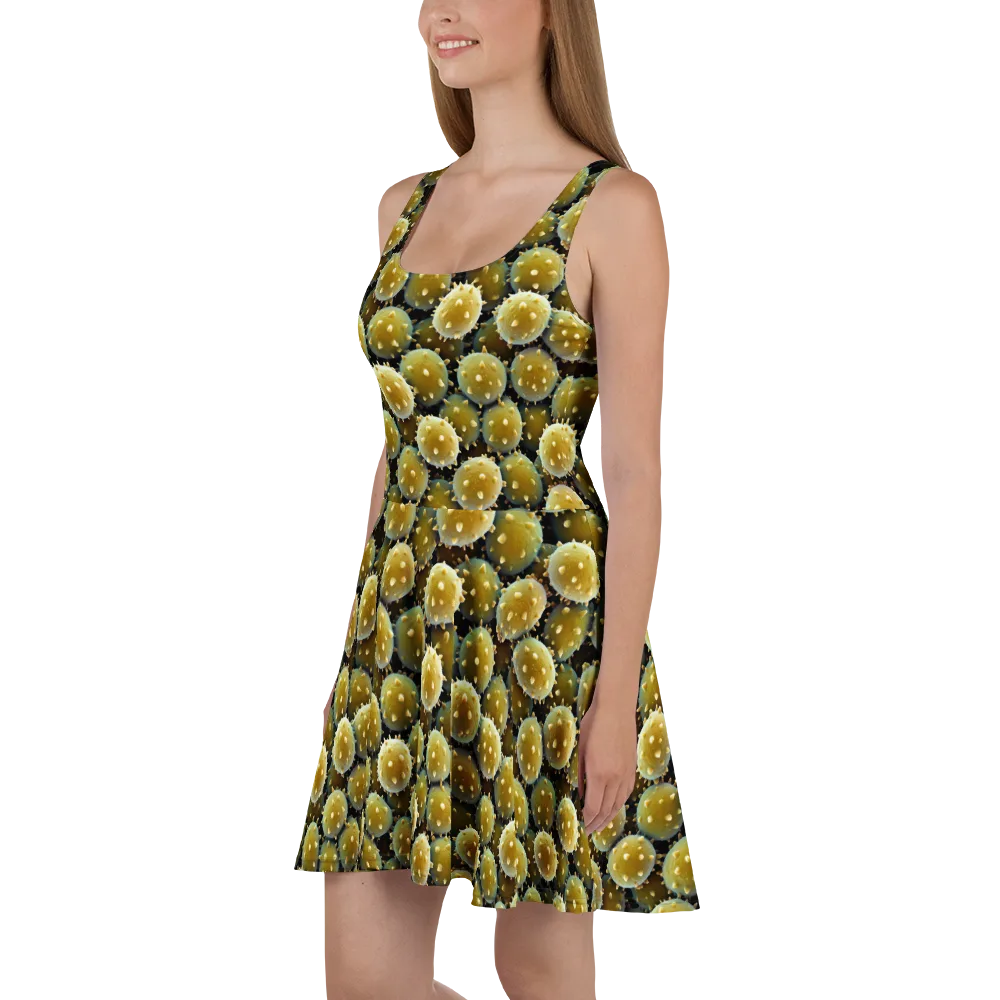 Golden Spore on Skater Dress — Left