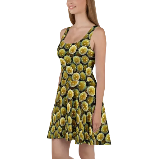 Golden Spore on a Skater Dress