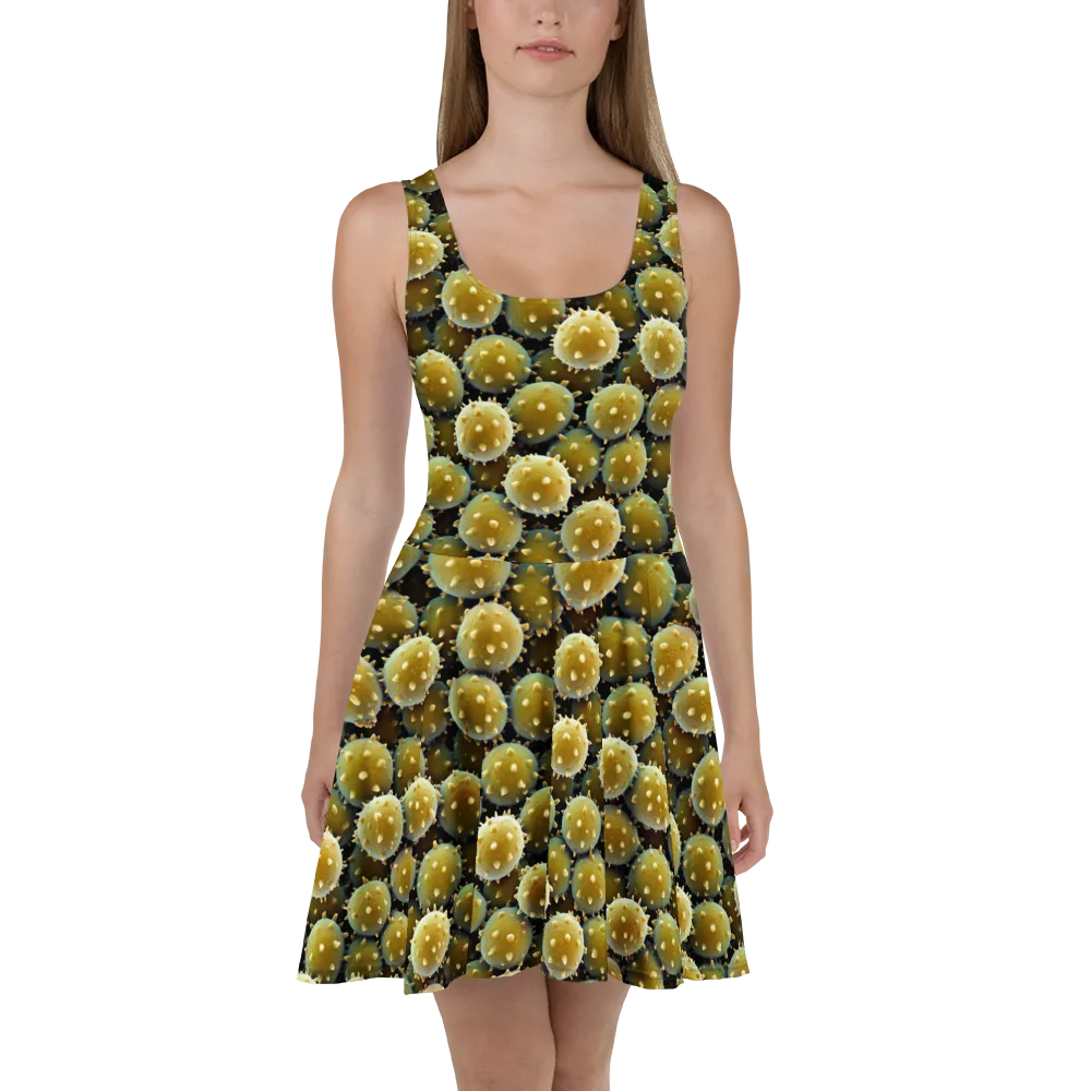 Golden Spore on Skater Dress — Front