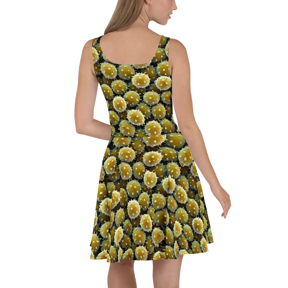 Golden Spore on Skater Dress — Back
