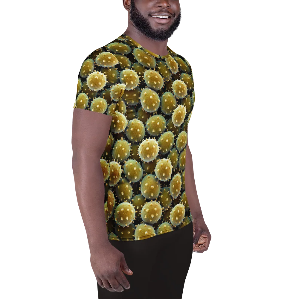 Golden Spore on Men's Athletic T-Shirt — Right