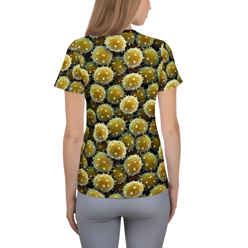 Golden Spore on Women's Athletic T-Shirt — Back