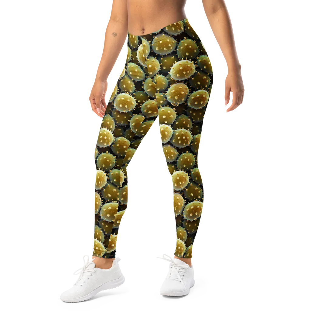 Golden Spore on Leggings — Left Front