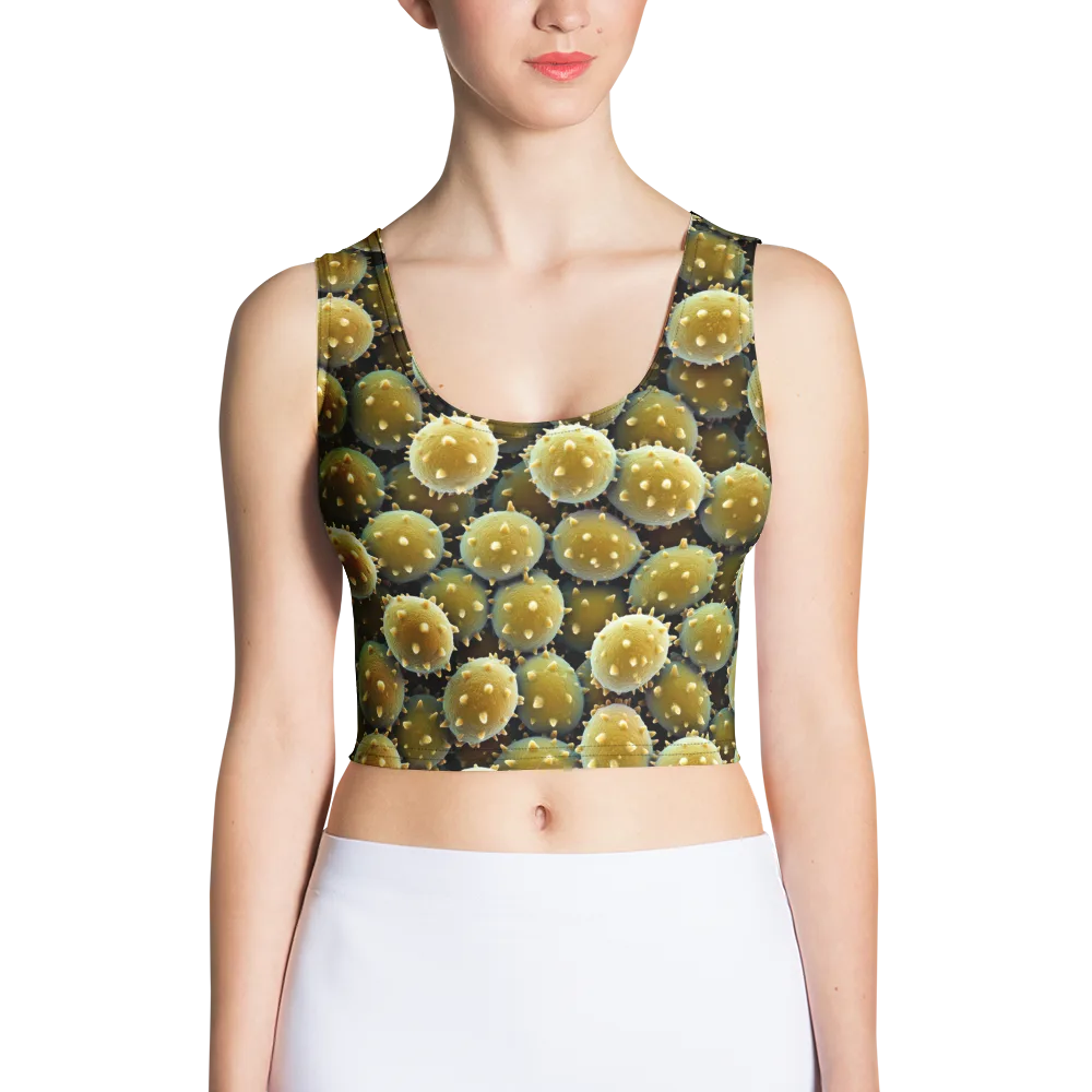 Golden Spore on Crop Top — Front