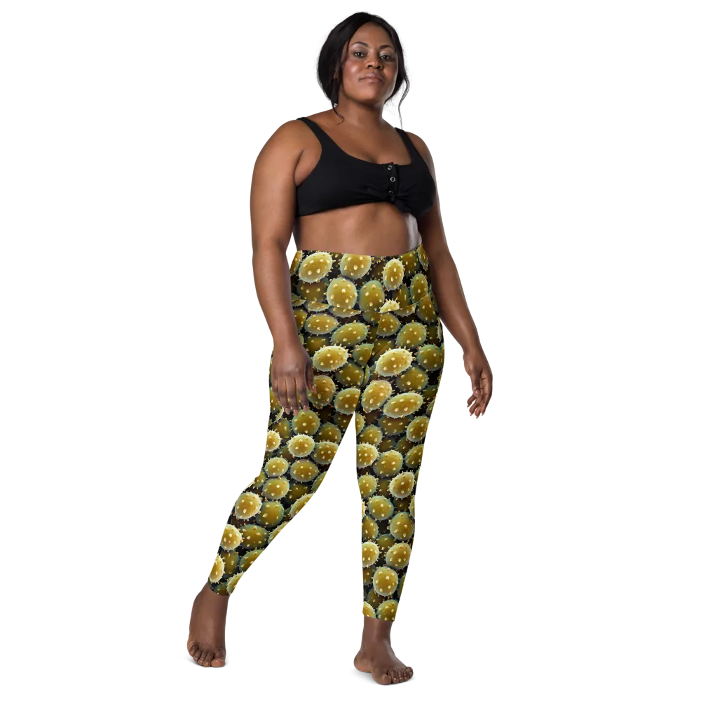 Golden Spore on Leggings with Pockets — Front