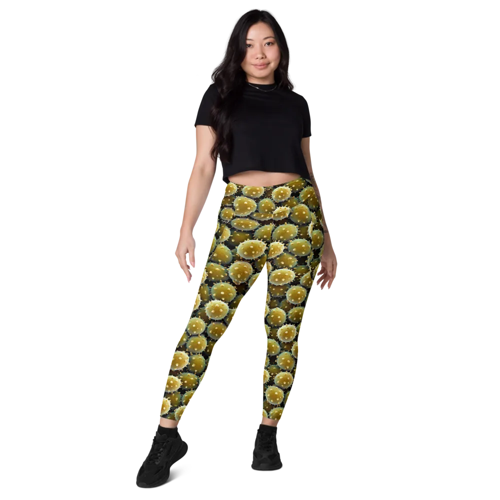 Golden Spore on Leggings with Pockets — Front