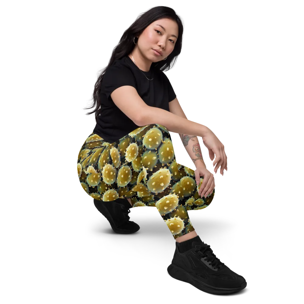 Golden Spore on Leggings with Pockets — Right Front