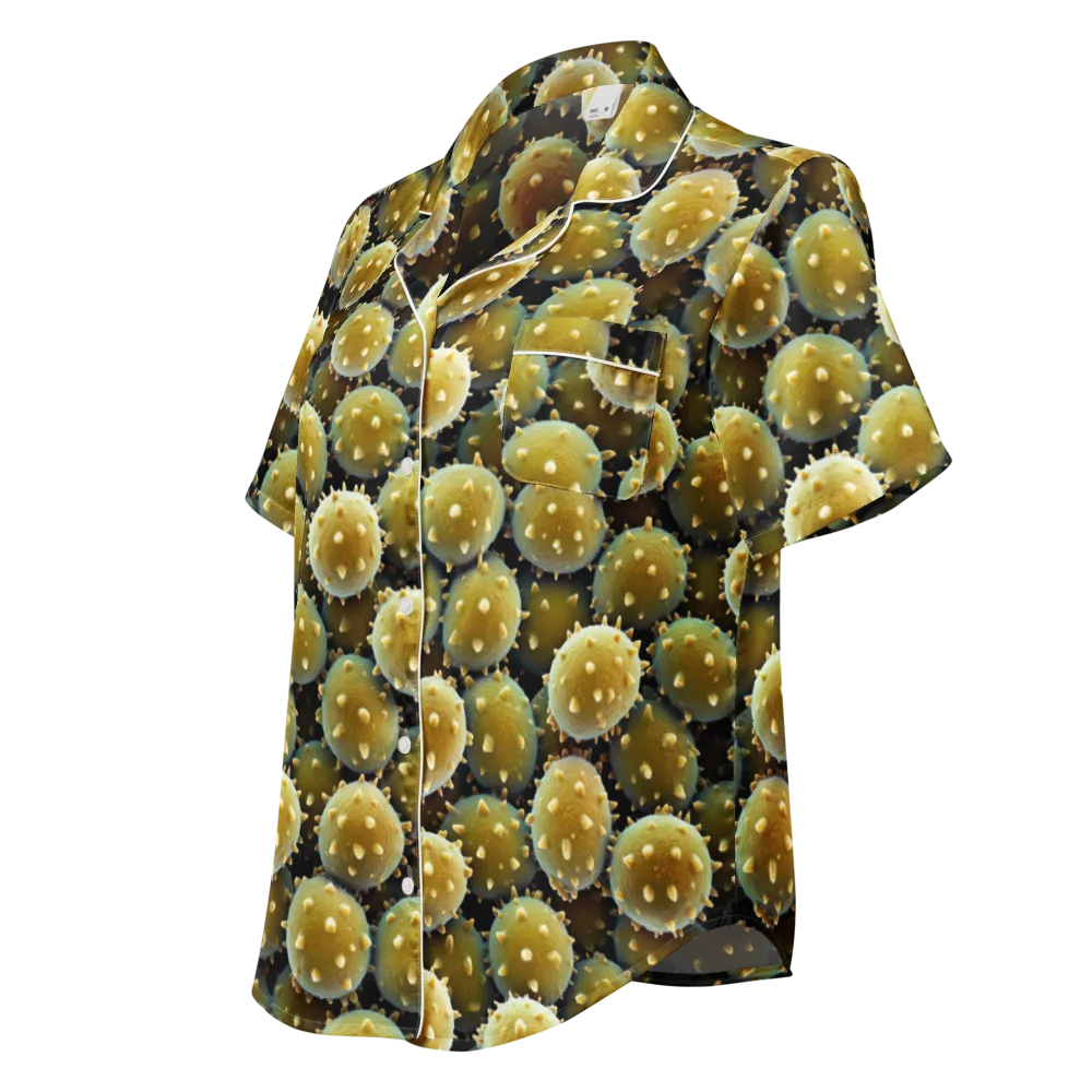 Golden Spore on Women's Short Sleeve Pajama Top — Left Front