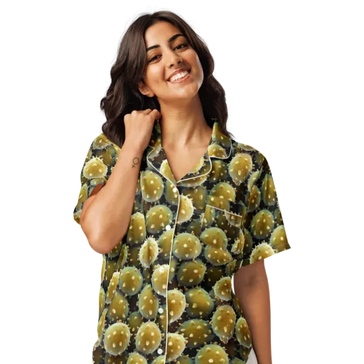 Golden Spore on a Women's Short Sleeve Pajama Top