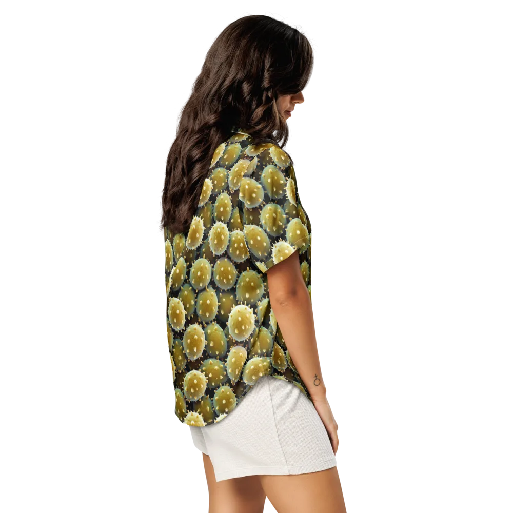 Golden Spore on Women's Short Sleeve Pajama Top — Right Back