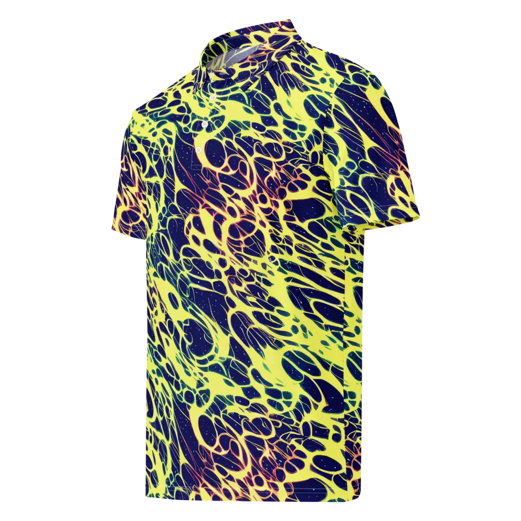 Acid Starfield on Men's Slim Fit Polo Shirt — Left Front
