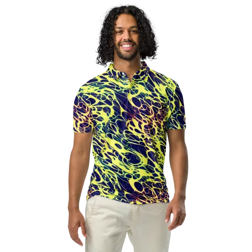 Acid Starfield on a Men's Slim Fit Polo Shirt