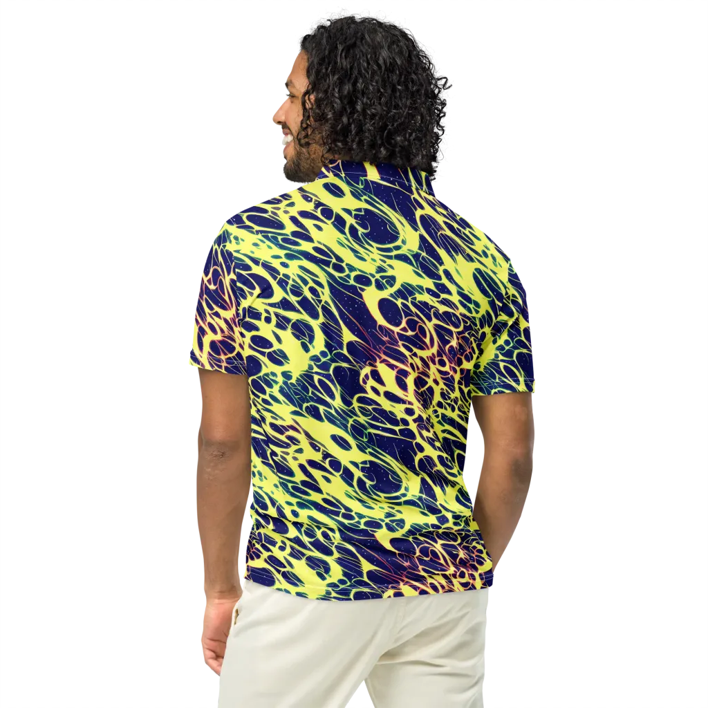 Acid Starfield on Men's Slim Fit Polo Shirt — Back