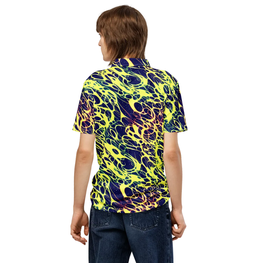Acid Starfield on Men's Slim Fit Polo Shirt — Back