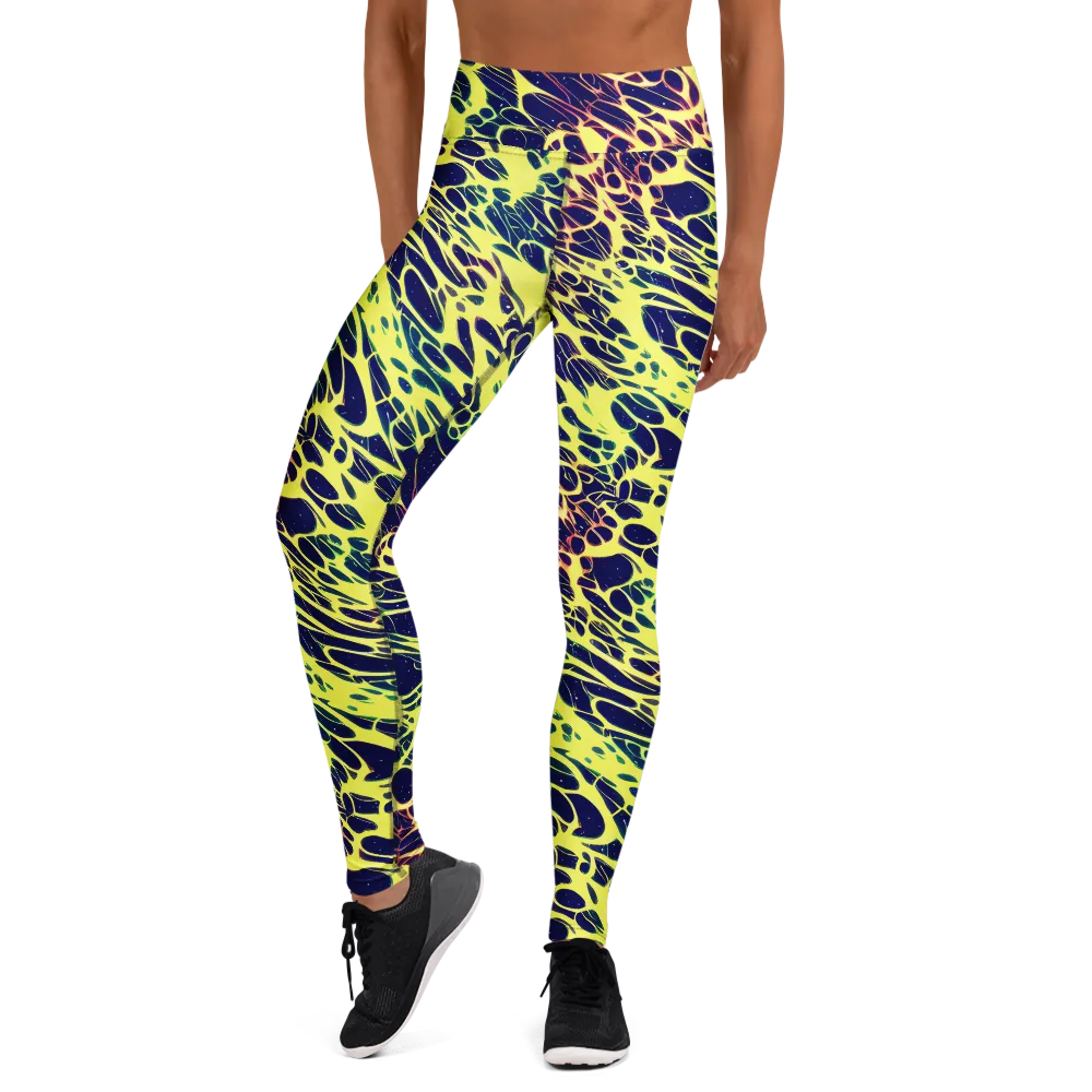 Acid Starfield on Yoga Leggings — Front